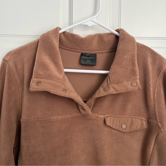32 Degrees Heat Tan Fleece 1/4 Zip Pullover Sweatshirt Women’s Size Medium - Picture 4 of 6